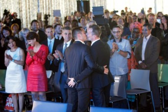Vincent Autin and his fiance Bruno getting married