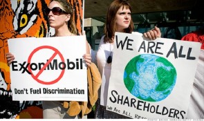 Study reveals anti-LGBT bias by major federal contractors Anti-ExxonMobil protestors