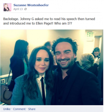 Suzanne Westenhoefer Ellen Page GLAAD FB